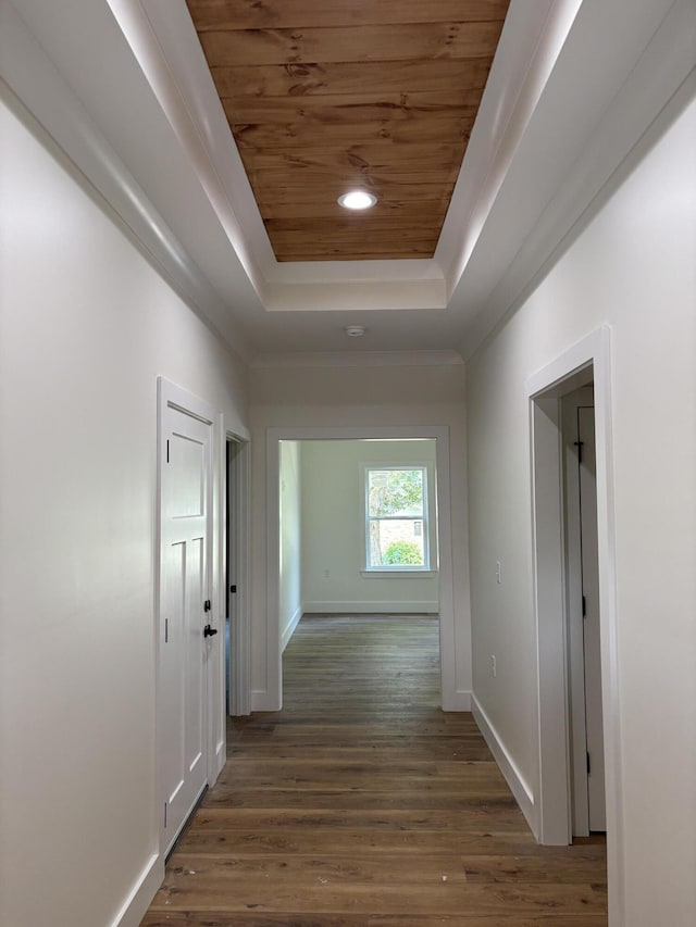 2901 Bobo Ave NW, Cleveland, TN 37312 - corridor featuring a raised ceiling, wood ceiling, and wood finished floors