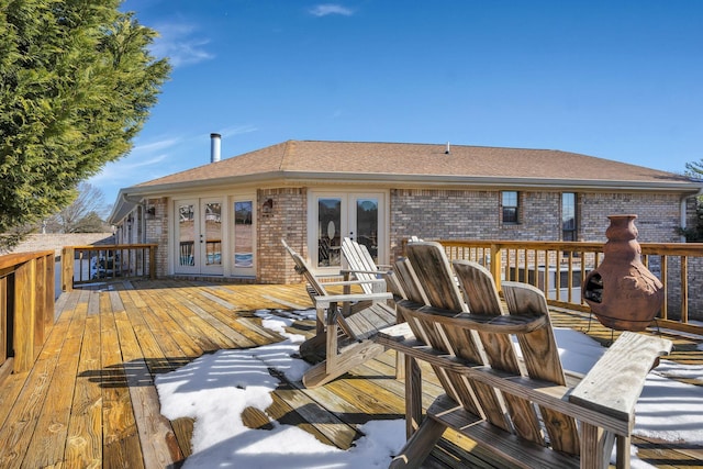 deck featuring french doors