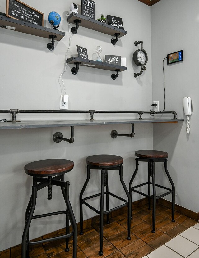 bathroom featuring hardwood / wood-style flooring