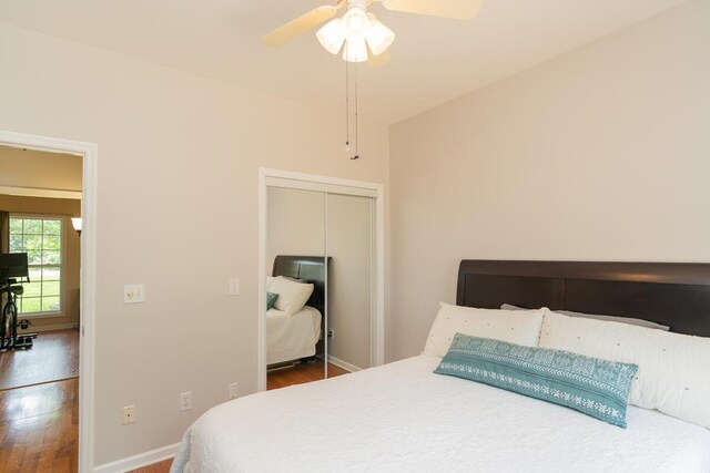 328 Mill Hamlet Rd NW, Charleston, TN 37310 - bedroom featuring wood finished floors, a closet, and baseboards