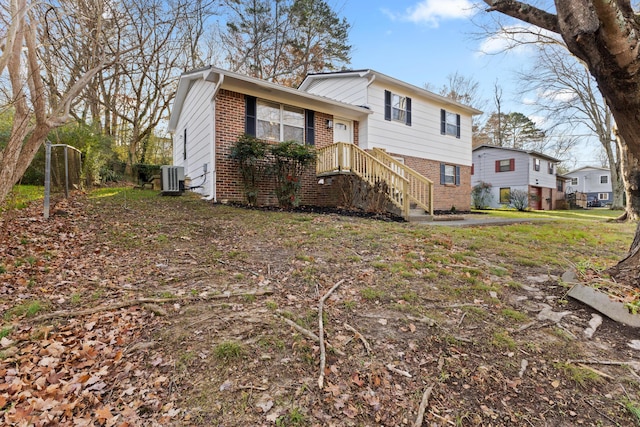 tri-level home with central AC unit