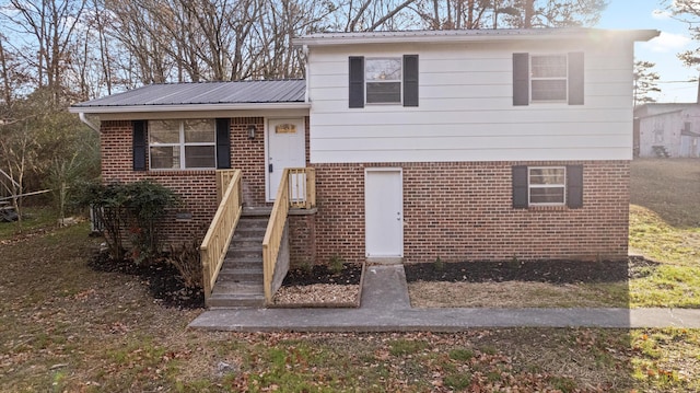 view of split level home