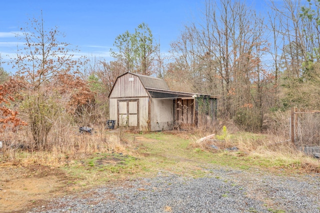 view of shed