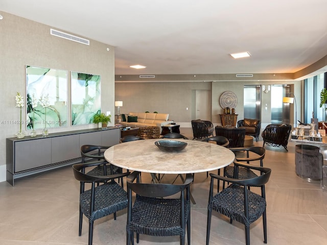 view of tiled dining area