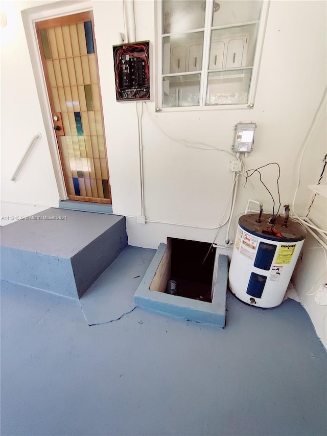 entrance to property with water heater