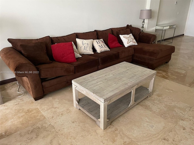 view of tiled living room