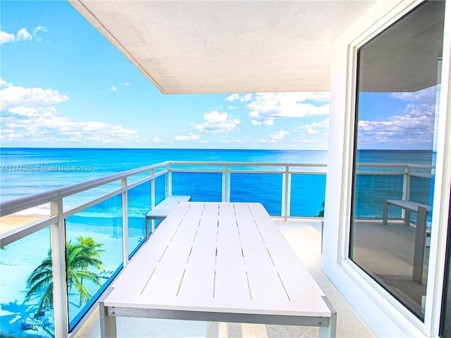 balcony with a water view