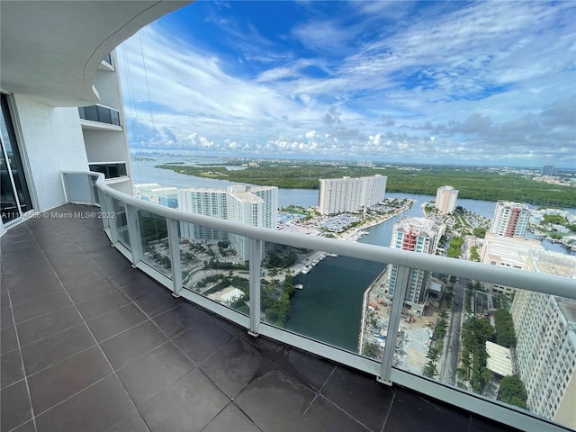 balcony with a water view