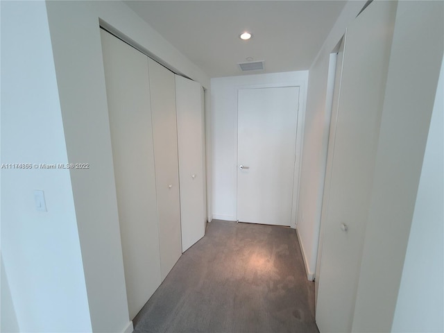 hall featuring dark hardwood / wood-style flooring