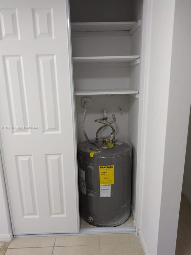 utility room with water heater