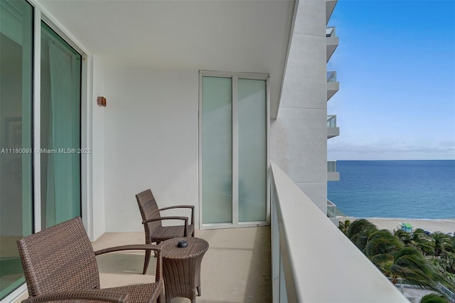 balcony with a water view