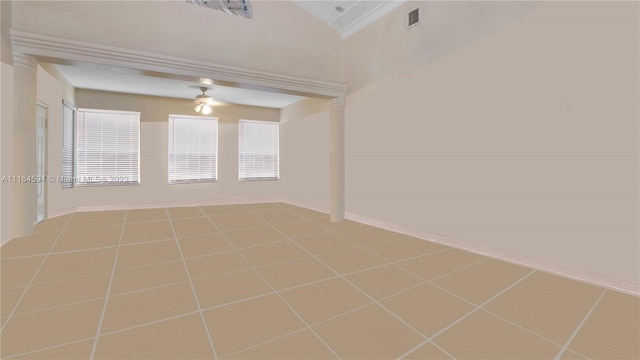 empty room featuring light tile flooring