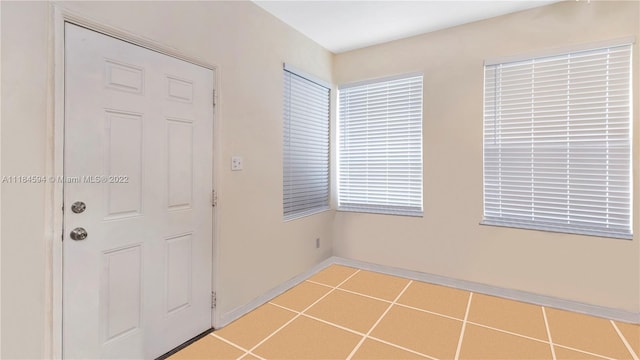 interior space with light tile flooring