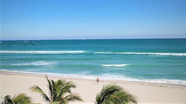 property view of water featuring a view of the beach