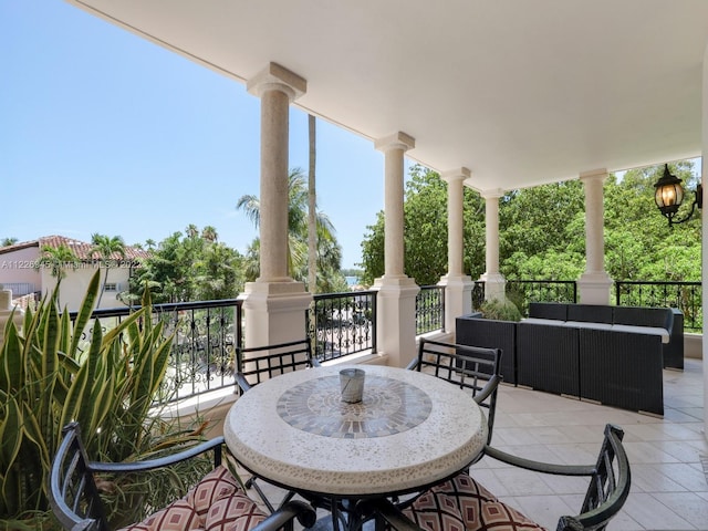 view of patio with a balcony