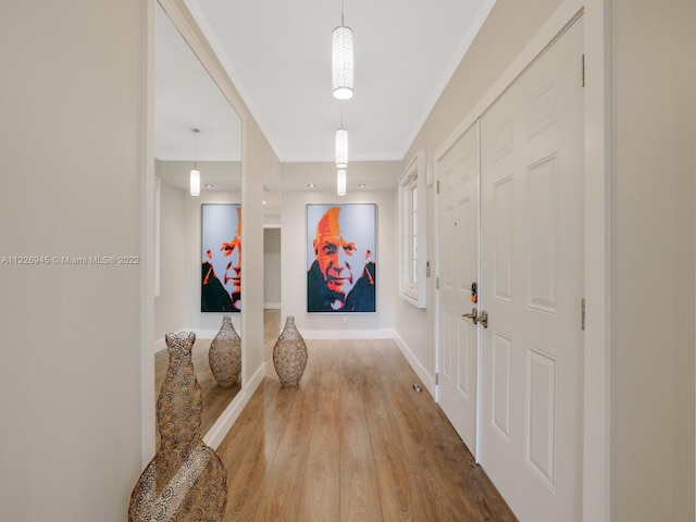 hall featuring light hardwood / wood-style floors