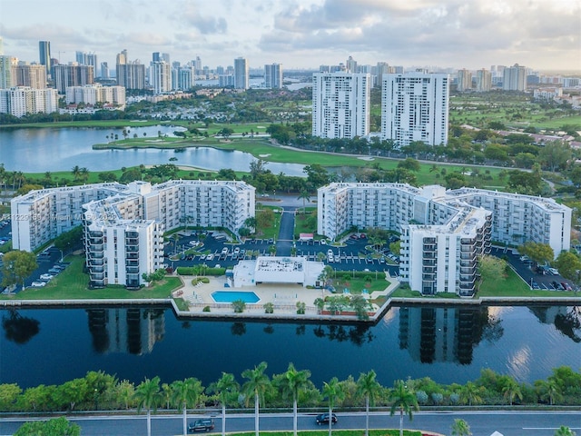 3401 N Country Club Dr Unit 406, Aventura, FL 33180 - drone / aerial view of skyline and a nearby body of water