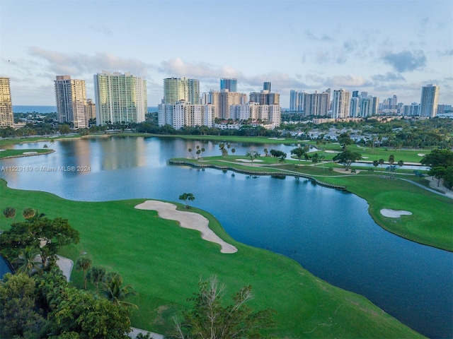3401 N Country Club Dr Unit 406, Aventura, FL 33180 - bird's eye view of a nearby body of water, skyline, and a local golf course