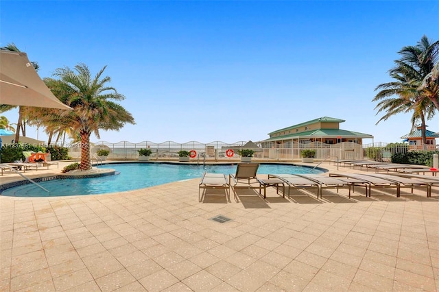 view of pool featuring a patio area