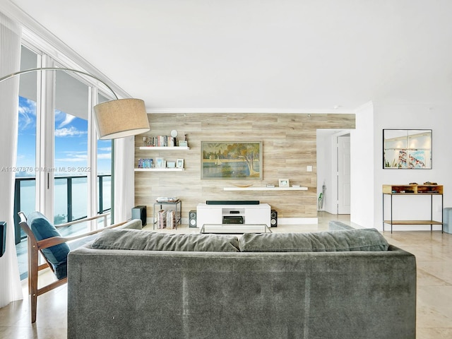 view of tiled living room