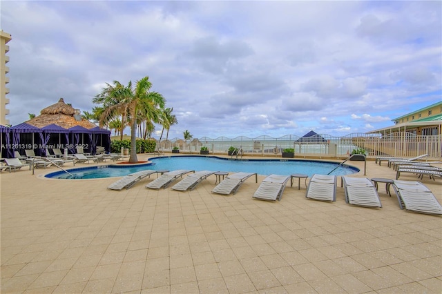 view of pool with a patio area