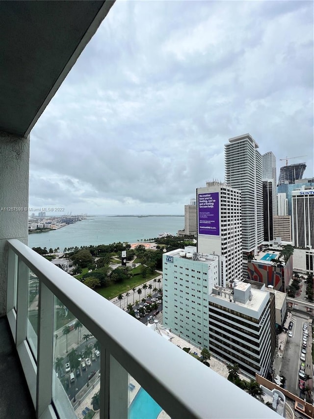 balcony with a water view