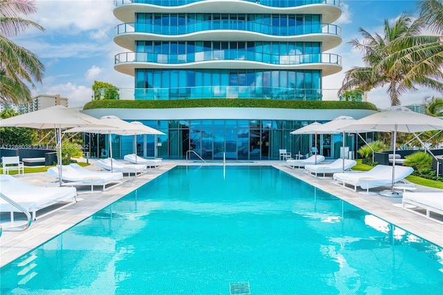 view of pool with a patio