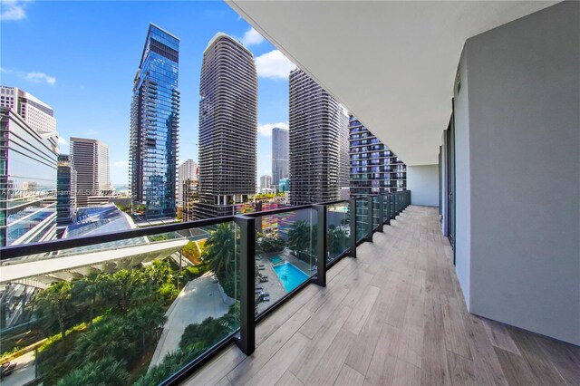 balcony with a view of city