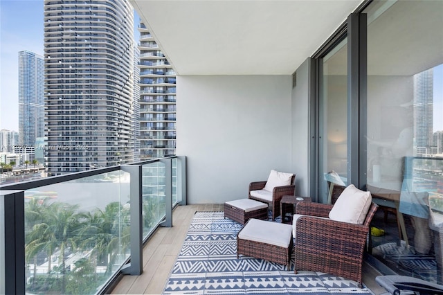 balcony with a view of city