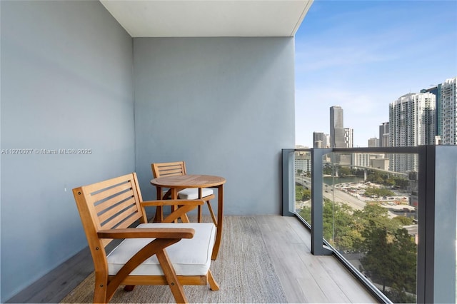 balcony with a view of city