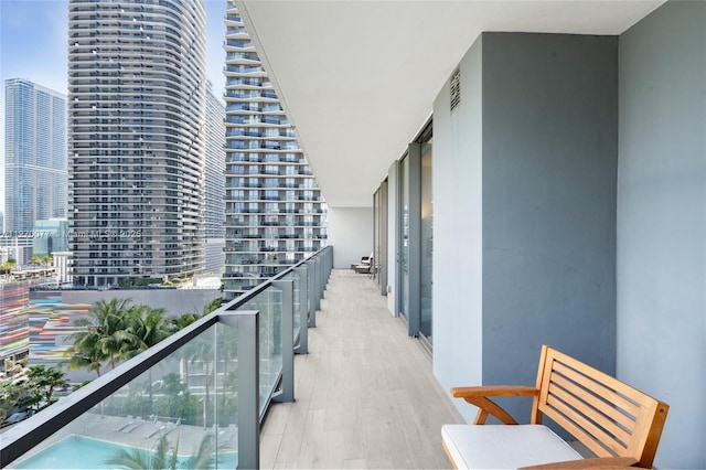 balcony with a city view