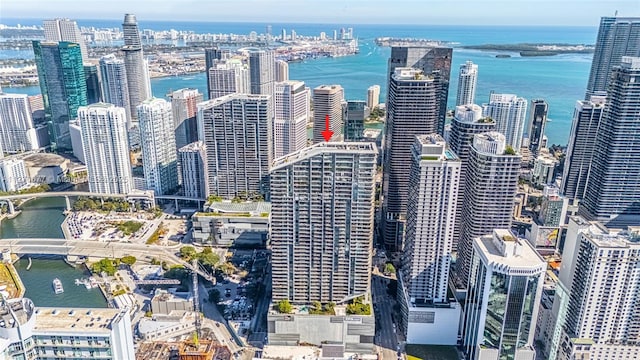 property's view of city with a water view