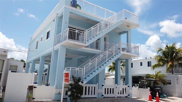 coastal home with a balcony