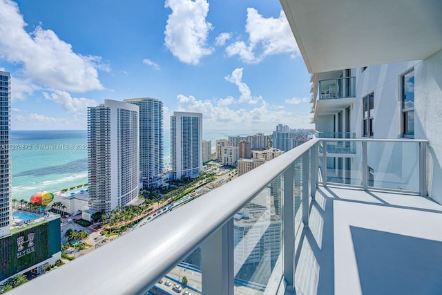 balcony with a water view