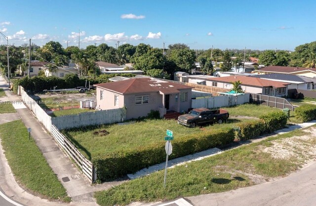 drone / aerial view with a residential view