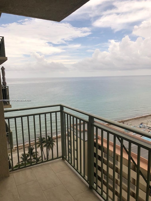 balcony with a water view