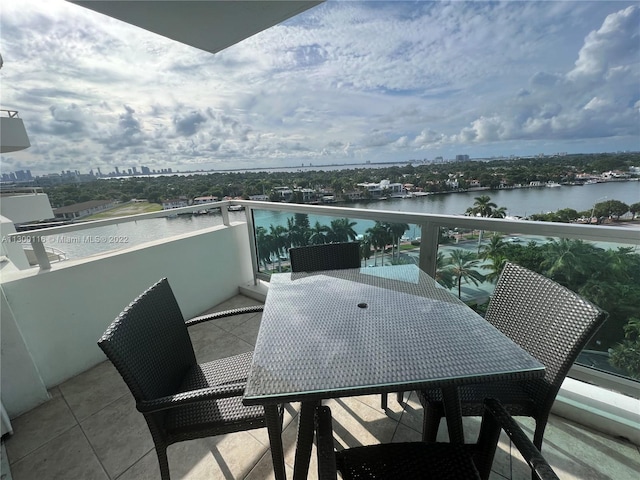 balcony with a water view