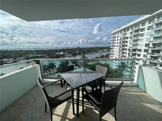 balcony with a water view