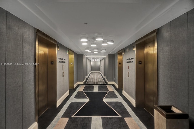 corridor featuring elevator