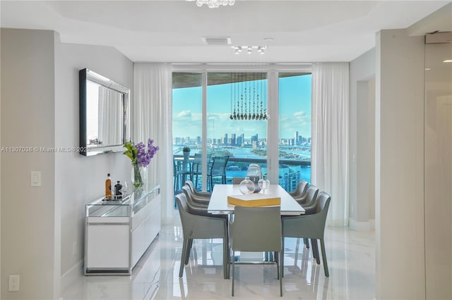 view of tiled dining area