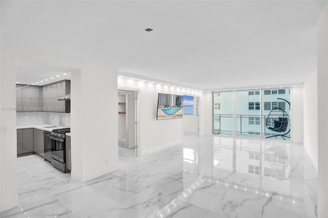 interior space featuring light tile floors