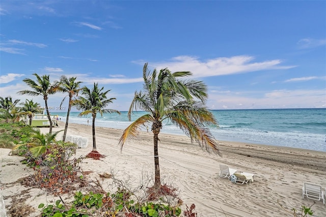 property view of water with a view of the beach