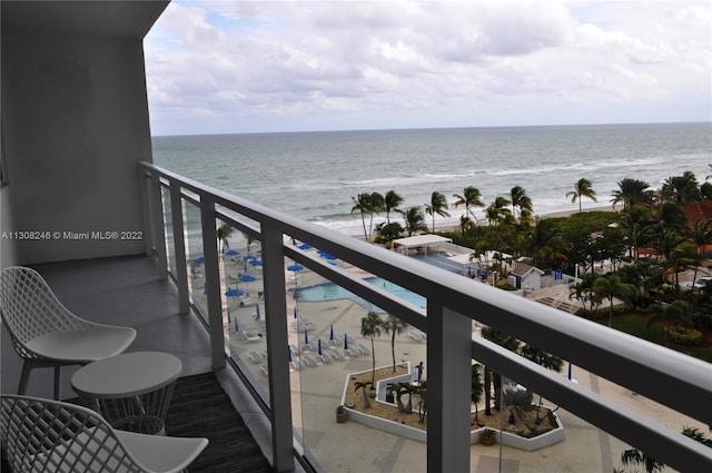 balcony with a water view