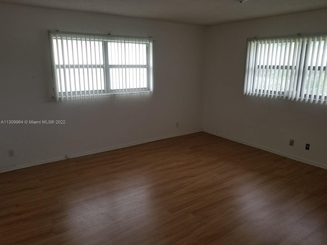 unfurnished room featuring wood-type flooring and a wealth of natural light