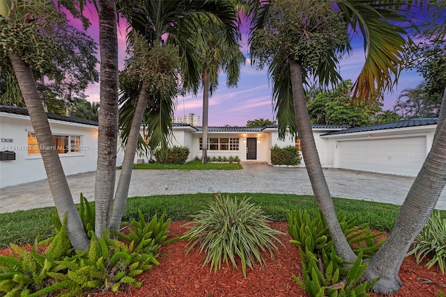 view of front of home featuring a garage