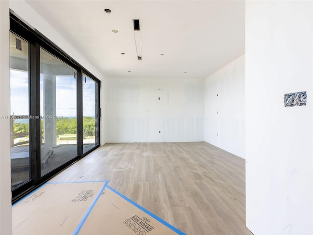 empty room featuring light wood-type flooring