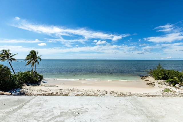 view of water feature featuring a beach view