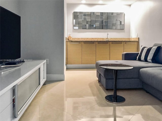 view of tiled living room