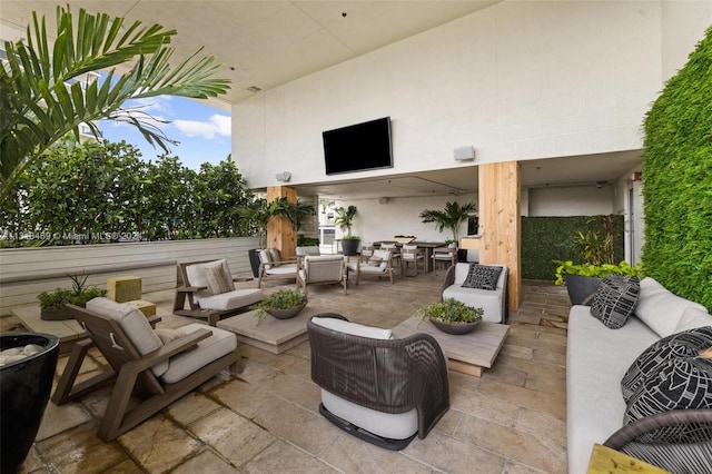 view of patio with an outdoor living space