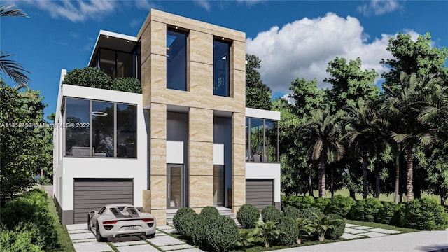 view of front of house featuring a garage